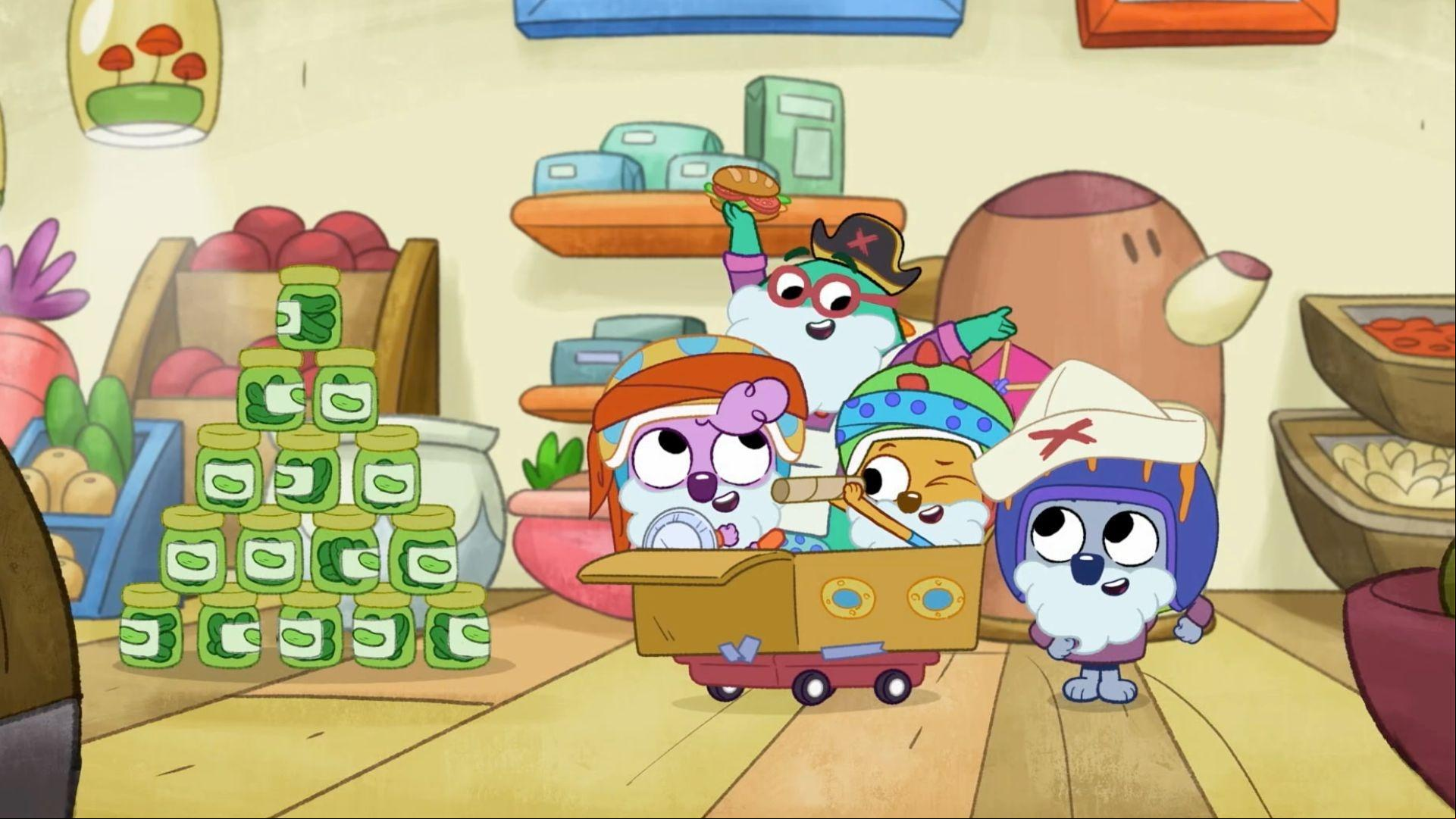 A sandwich delivery becomes a pirate escapade./The Wombats help Mr. E program his robot.