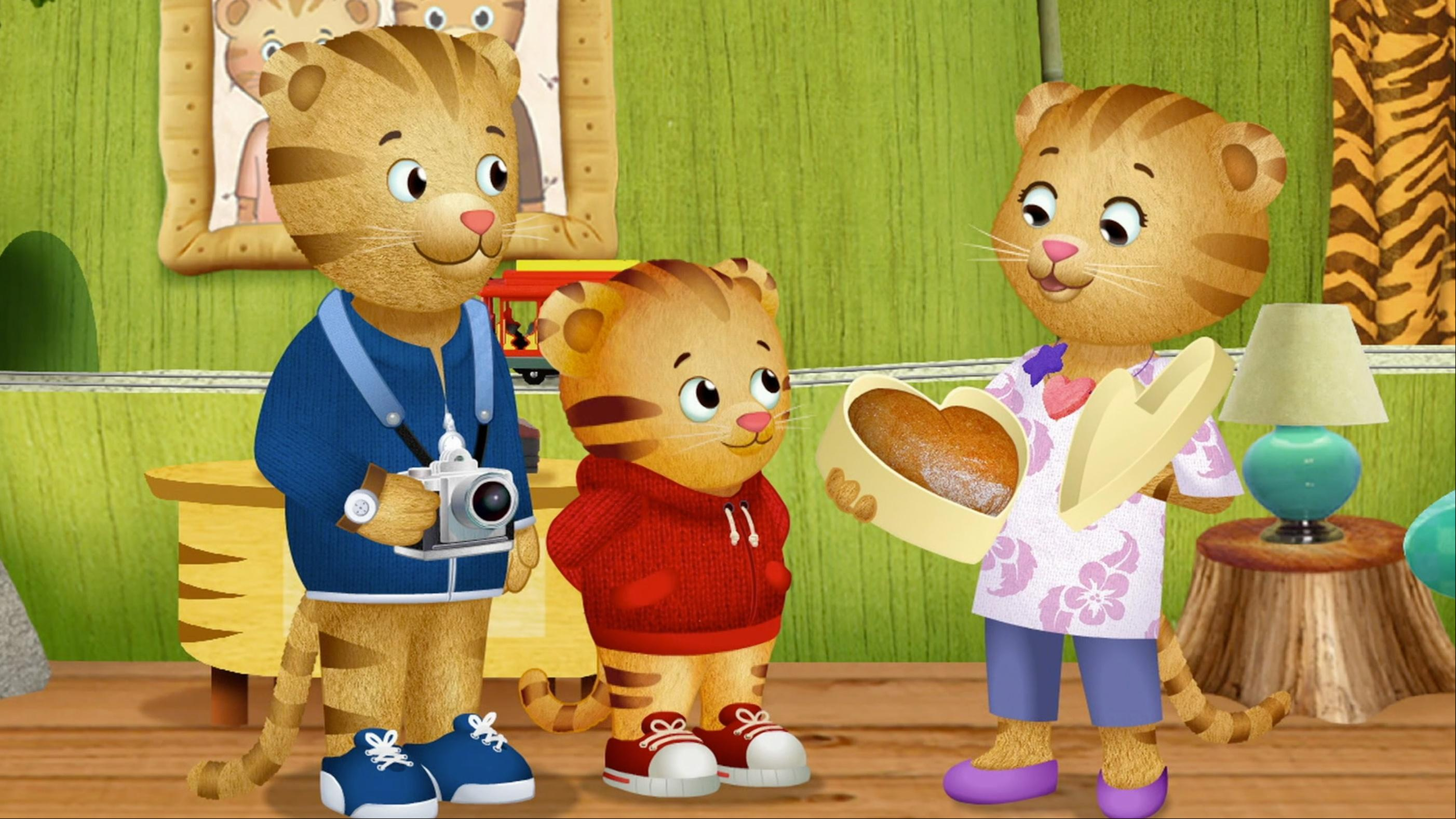 Daniel sends Dad a letter. / Daniel surprises Mom Tiger with her favorite banana bread.